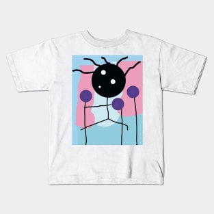 Baby Grabs Flower Stick Figure Kids T-Shirt